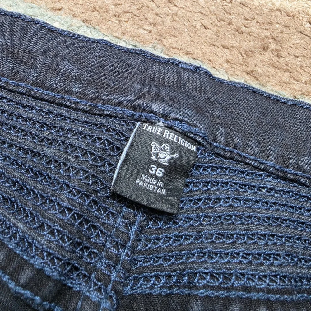 True Religion Rocco Moto Jeans Mens 36 Gray Relaxed Skinny Biker
